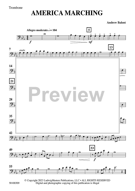 America Marching - Trombone