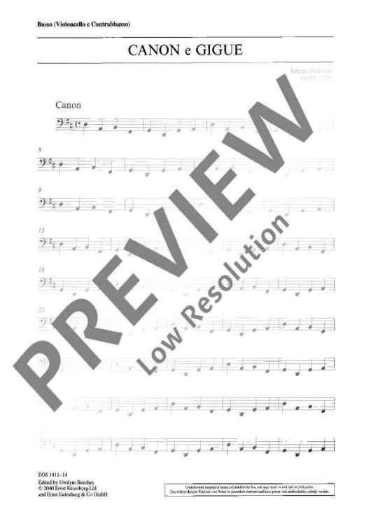Canon e Gigue - Basso