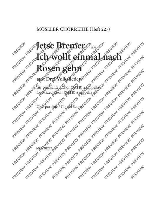 Three folksongs - Choral Score