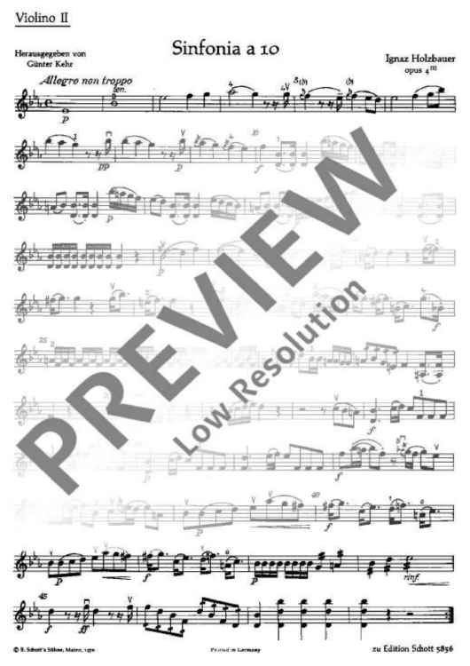 Symphony A 10 in E flat major - Violin II