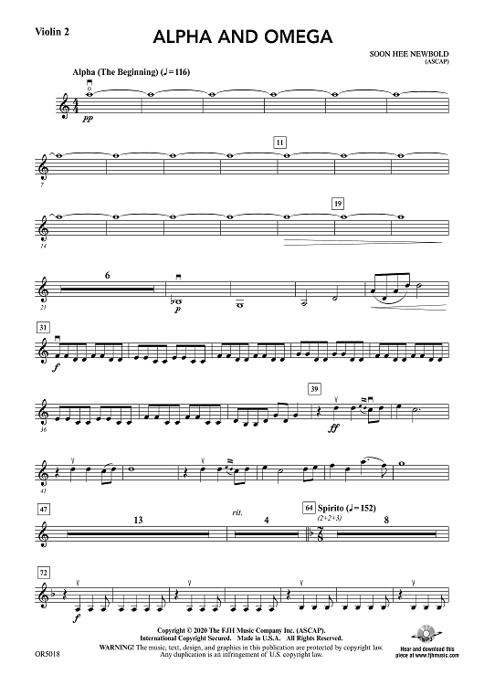 Alpha and Omega - Violin 2