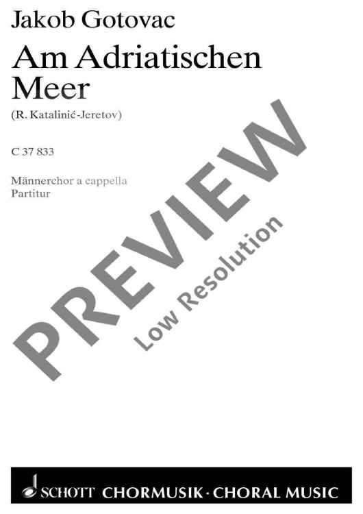 Am Adriatischen Meer - Choral Score