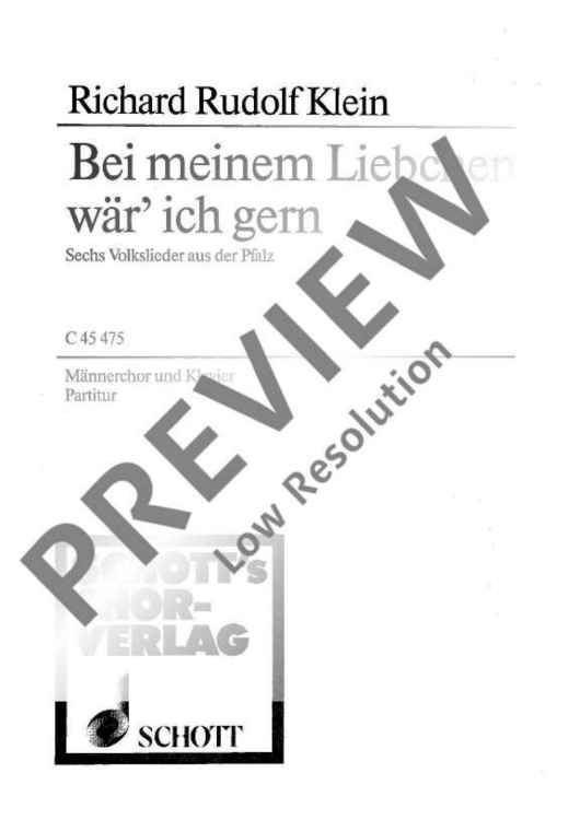 Bei meinem Liebchen wär' ich gern - Score
