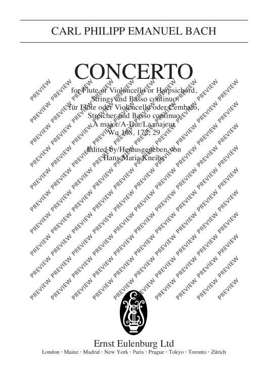Concerto A Major - Full Score