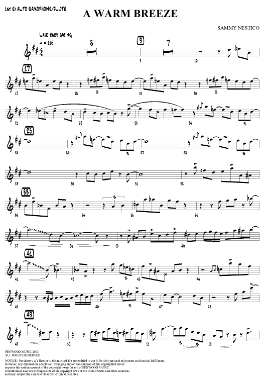A Warm Breeze - Alto Saxophone 1