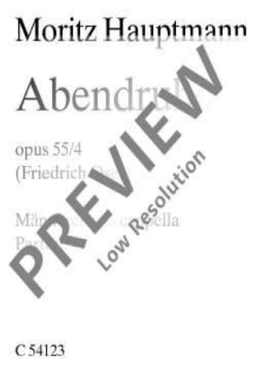 Abendruhe in C major - Choral Score