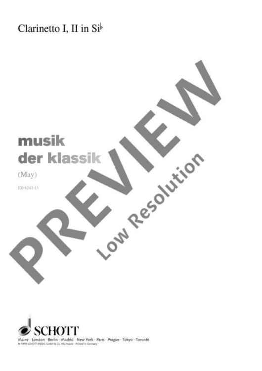 Music for Classic - Clarinet I/ii