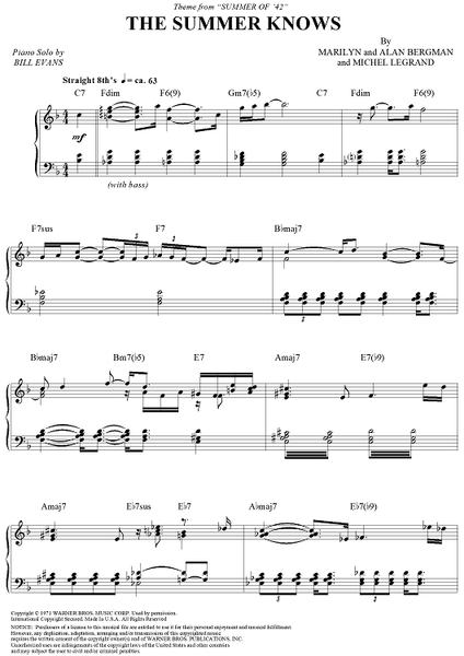 The Summer Knows (Theme from Summer of '42)