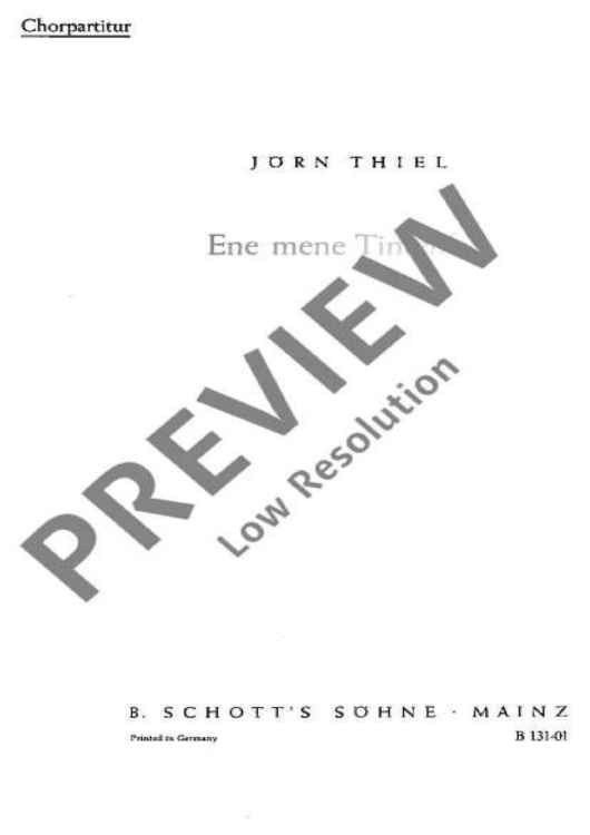 Ene mene Tintenfass - Choral Score