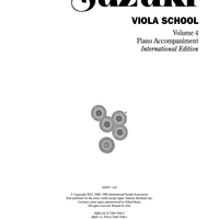 Suzuki Viola School, Volume 4 - Piano Accompaniment