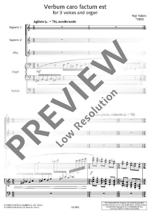 Verbum caro factum est - Choral Score