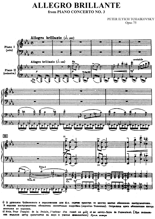 Piano Concerto No. 3, Opus 75, (1st movement: Allegro Brillante)