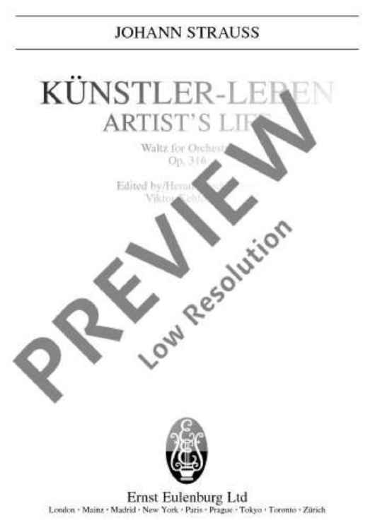 Artist's Life - Full Score