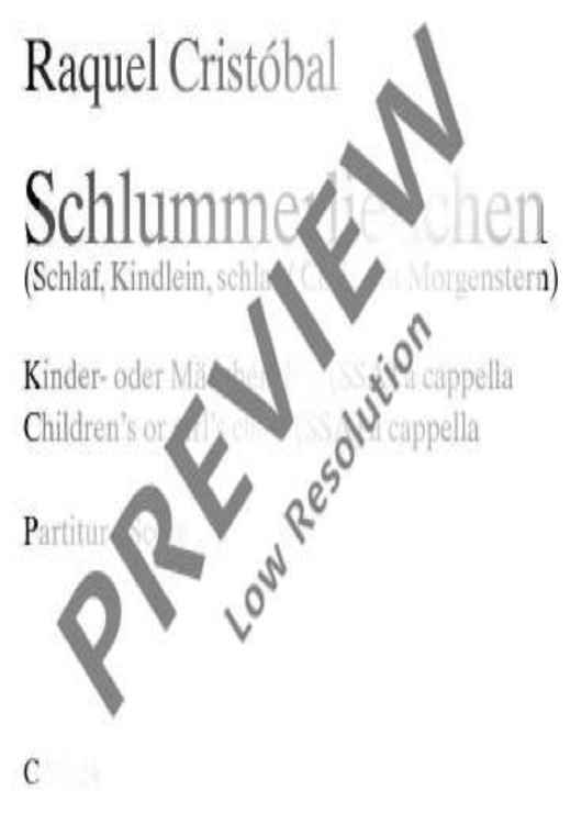 Schlummerliedchen - Choral Score