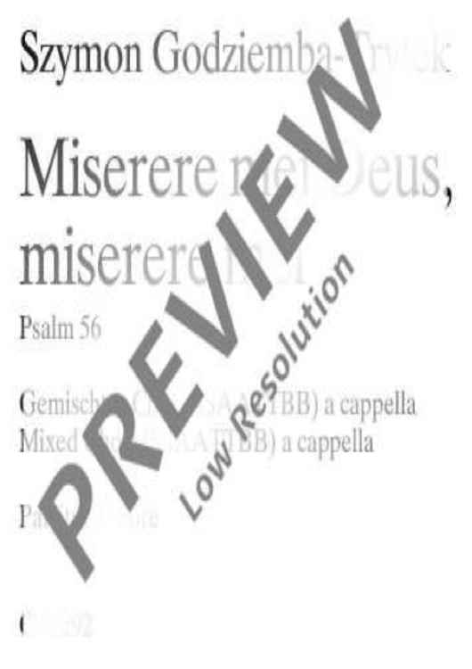 Miserere mei Deus, miserere mei - Choral Score