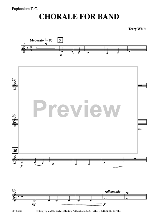 Chorale For Band - Euphoniums TC