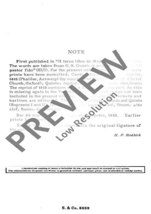 Madrigals - Choral Score