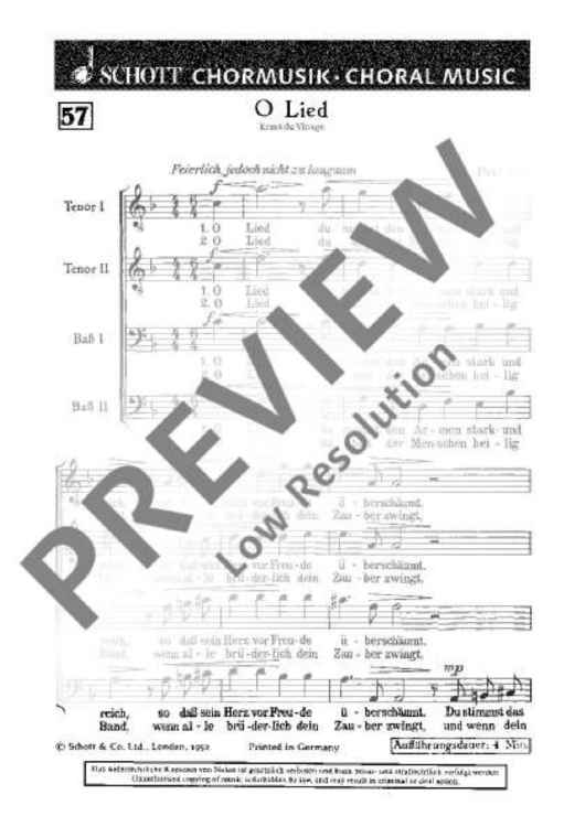 O Lied - Choral Score