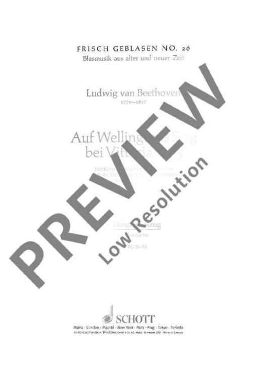 Auf Wellingtons Sieg bei Vittoria, 1813 - Conductor Reduction