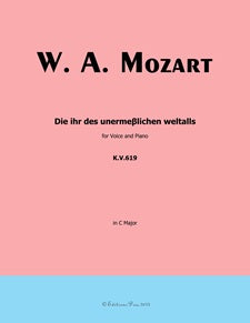 Die ihr des unermeßlichen weltalls
