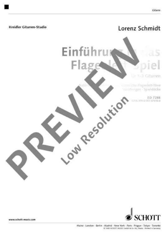Einführung in das Flageolett-Spiel" Sheet Music for 1-3 Guitars and  Other Instruments