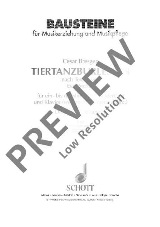 Tiertanzburlesken - Piano Reduction