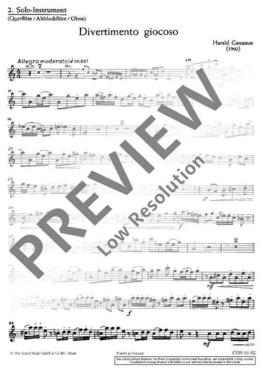 Divertimento giocoso - Flute Ii