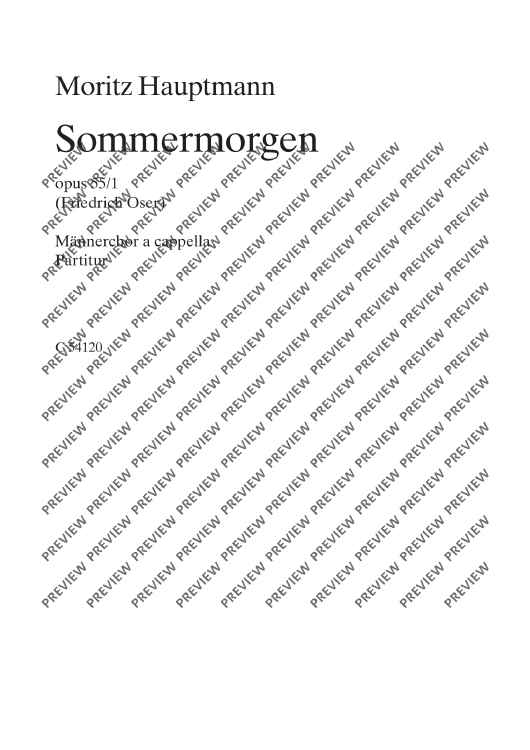 Sommermorgen in C major - Choral Score