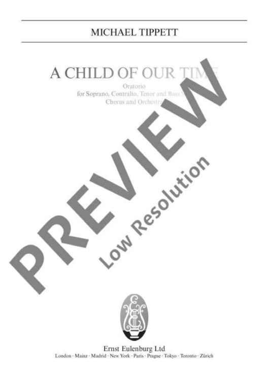A Child of Our Time - Full Score