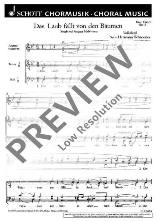 Drei Chöre - Choral Score