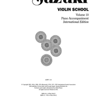 Suzuki Violin School, Volume 10 - Piano Accompaniment