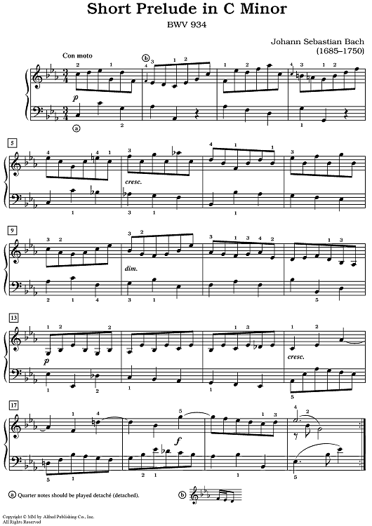 Short Prelude in C Minor [BWV 934]