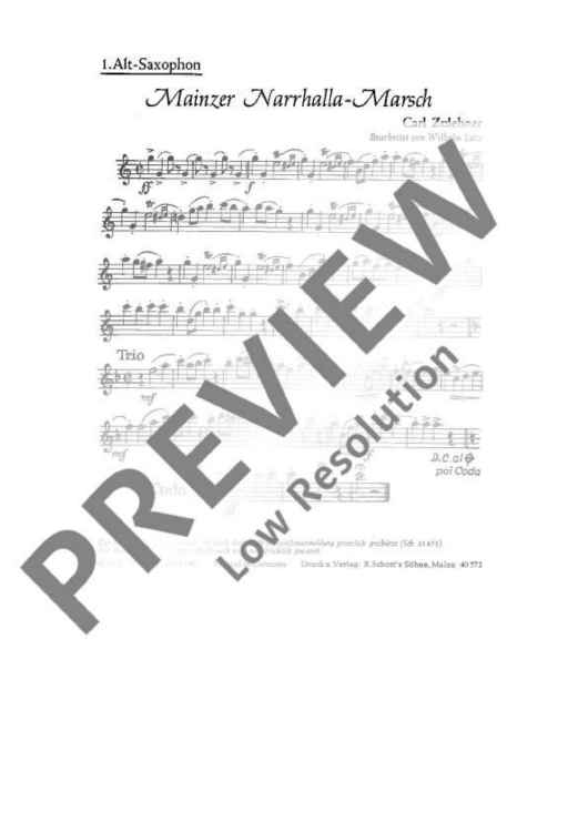Mainzer Narrhalla-Marsch - Alto Saxophone I In Eb