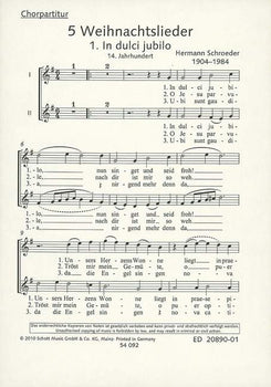 5 Weihnachtslieder - Choral Score