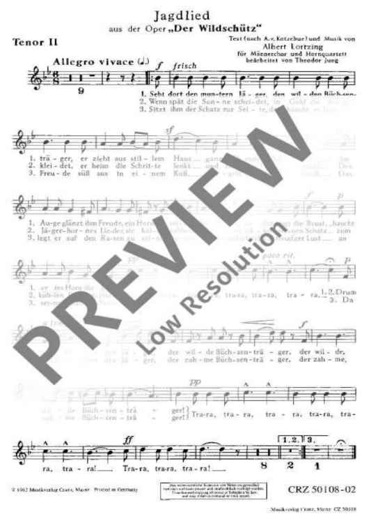 Jagdlied - Tenor Ii