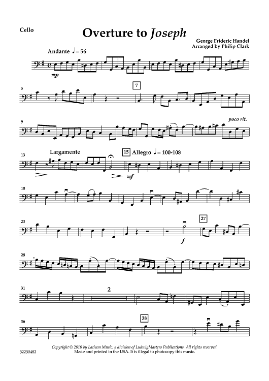 Overture to Joseph - Cello