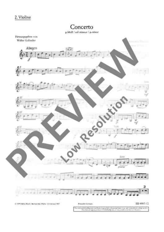 Concerto G Minor - Violin II