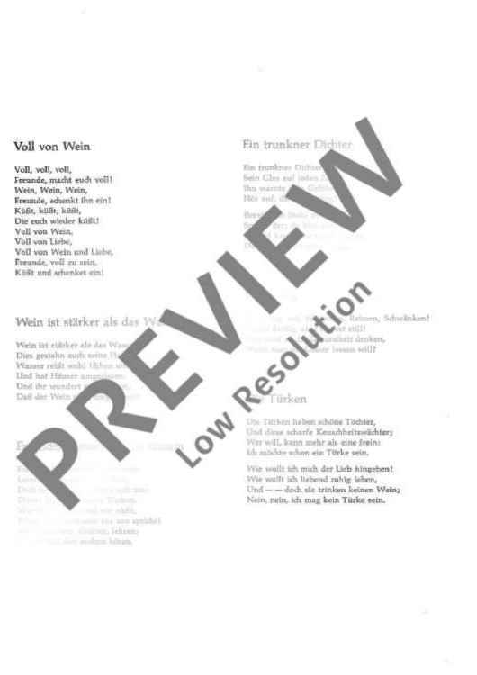 Der trunkene Dichter - Choral Score