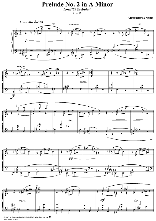 Prelude No. 2 in A minor