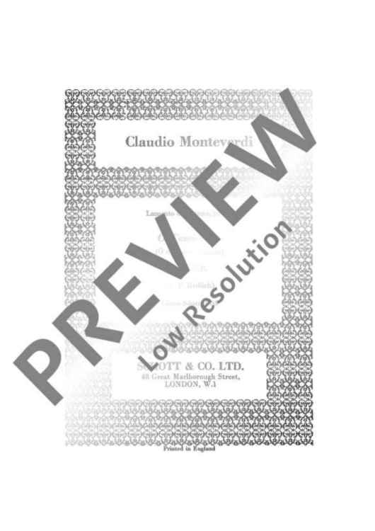 Lamento d'Arianna - Choral Score