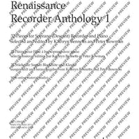 Renaissance Recorder Anthology 1