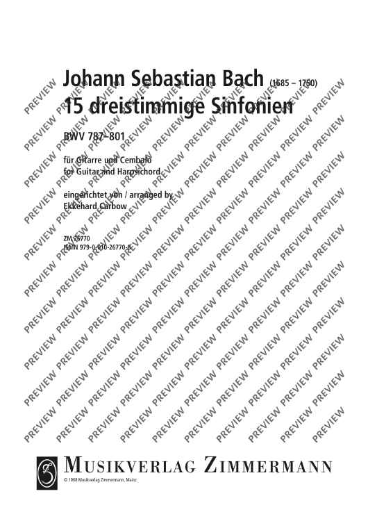 15 Three-Part Symphonies