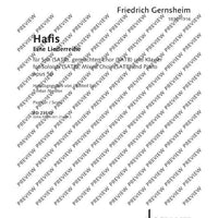 Hafis - Score (also Performing Score)