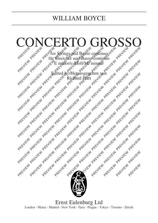 Concerto grosso E minor - Full Score