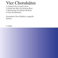Vier Choralsätze - Choral Score