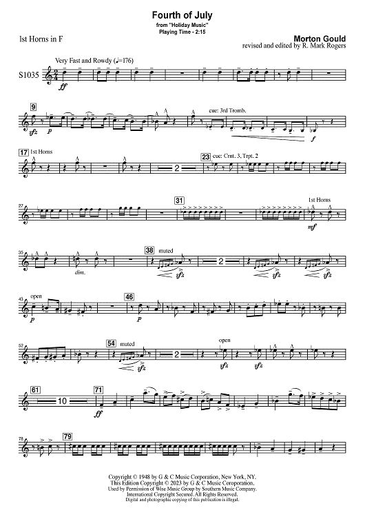 Fourth of July - F Horn 1