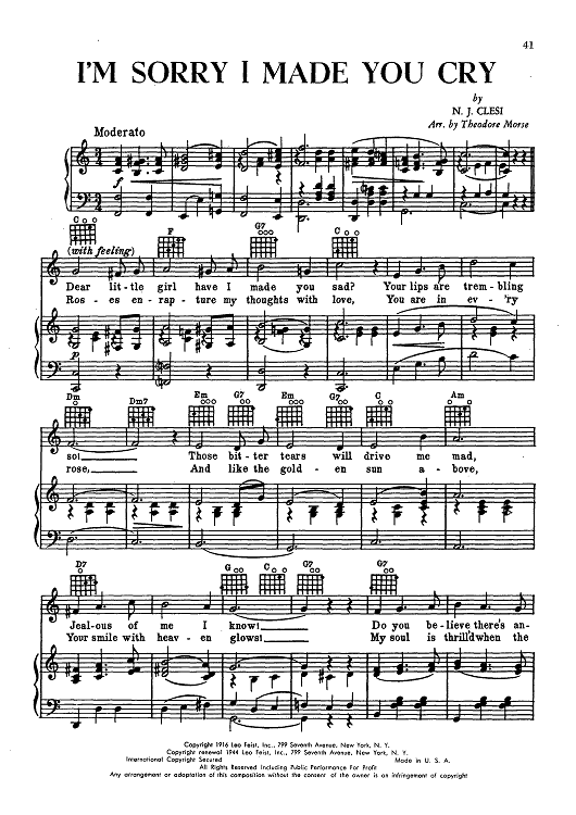 I'm Sorry I Made You Cry