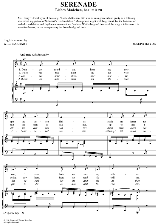 Serende (Liebes Madchen, hor' mir zu)