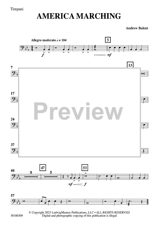 America Marching - Timpani