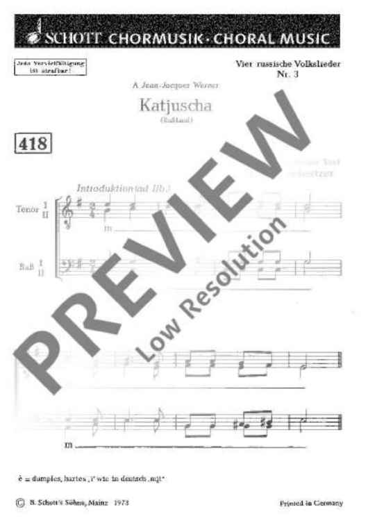 Vier russische Volkslieder - Choral Score